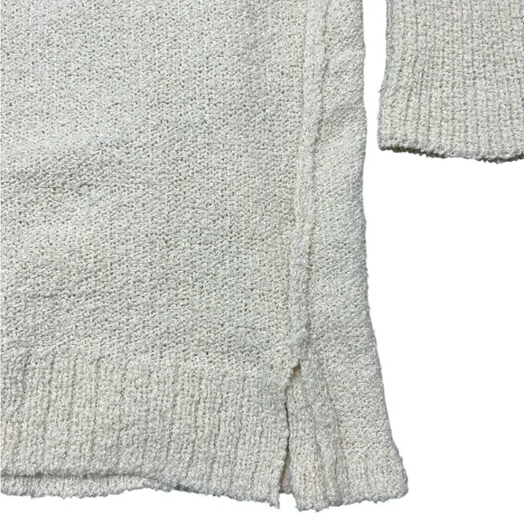 Caslon Boucle Knit Tunic Sweater Long Sleeves V-Neck Ivory Knit Pullover - Picture 9 of 16